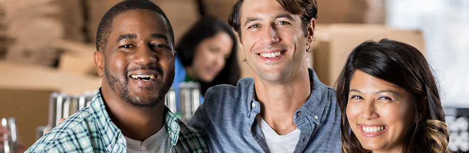 group photo of three friends