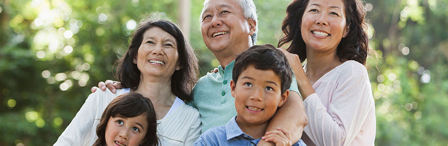 Asian family group photo