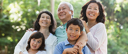 Asian family group photo