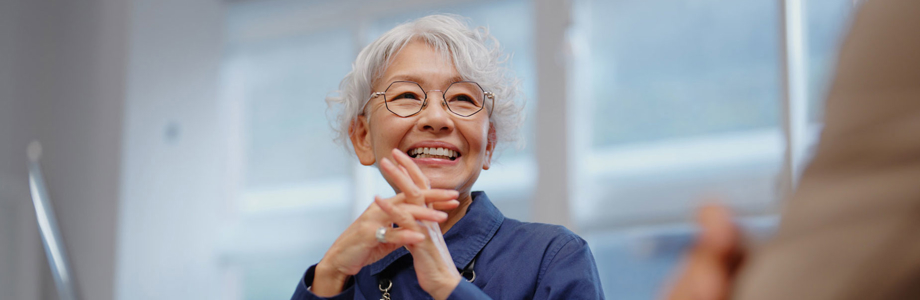 senior woman at a meeting