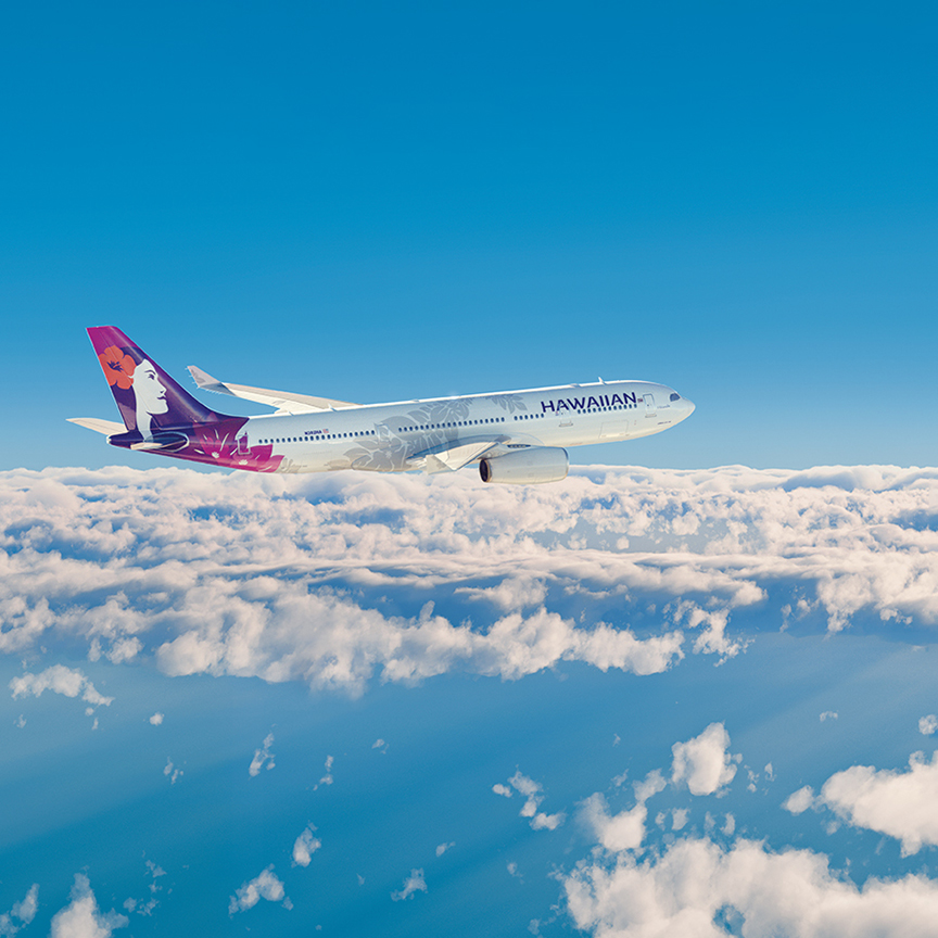 hawaiian airlines plane in sky