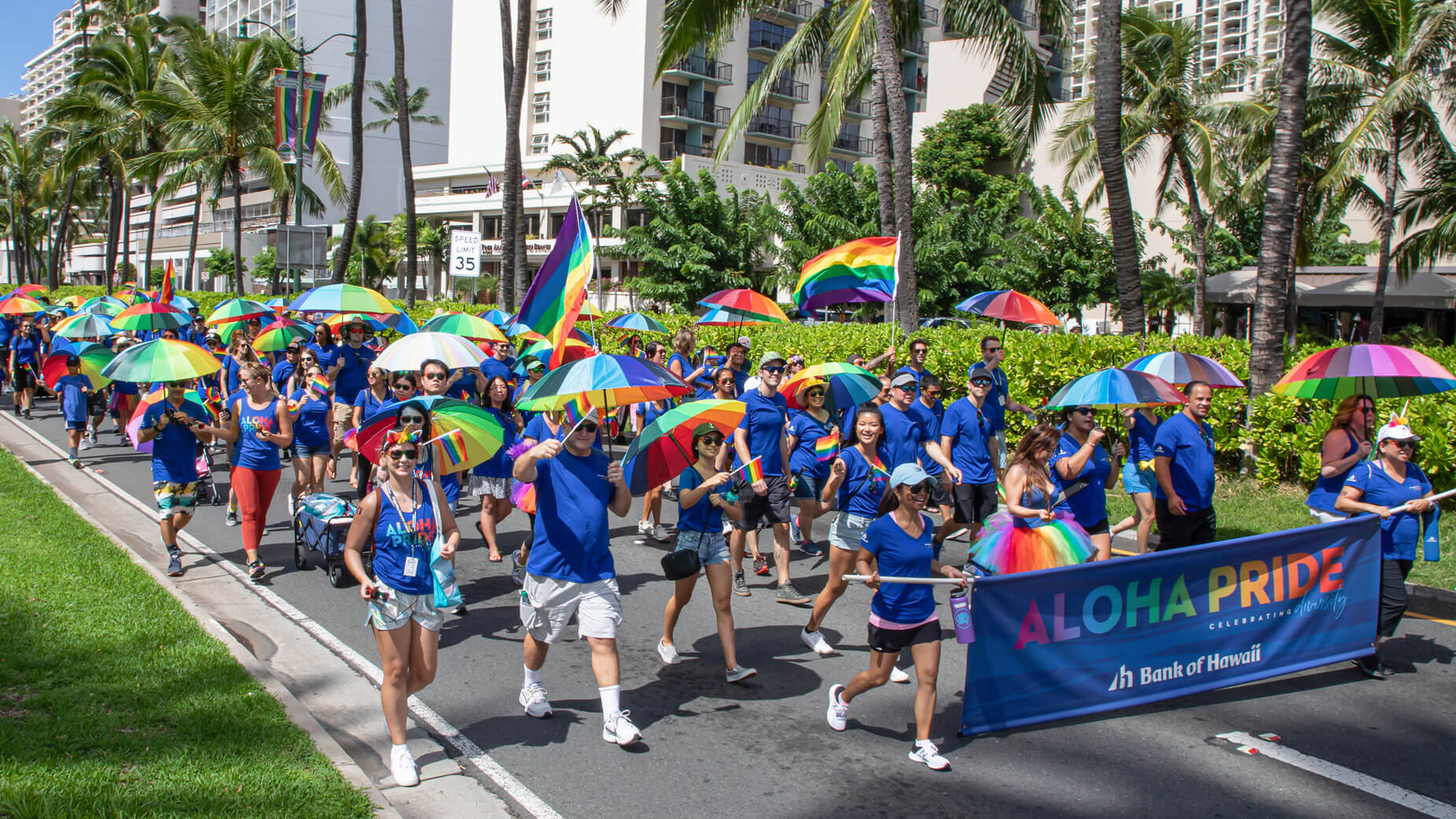 walking in the Pride Parade