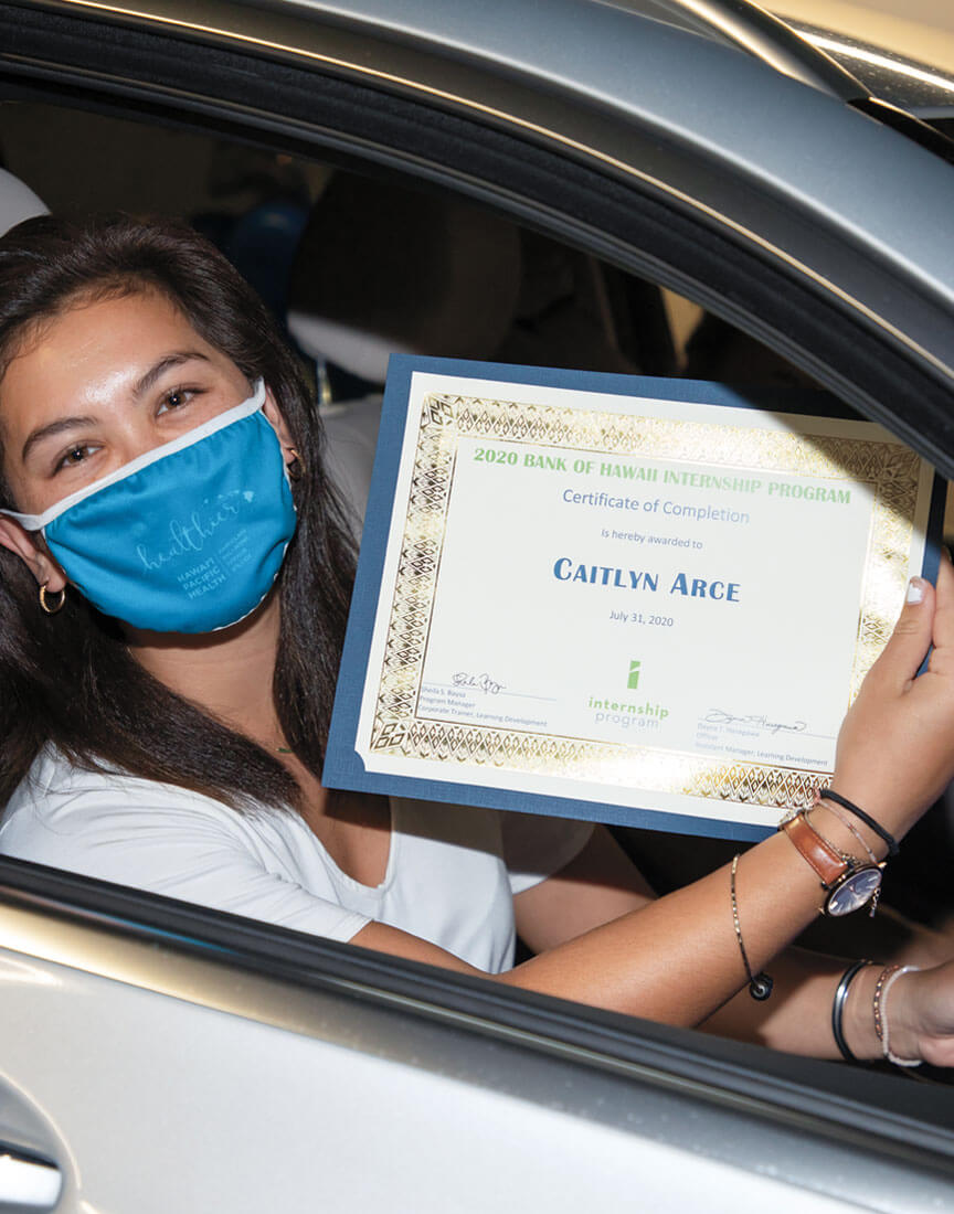 summer intern graduation drive-through