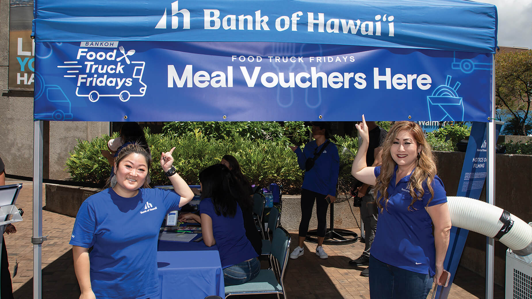 Employee volunteers at Food Truck Fridays