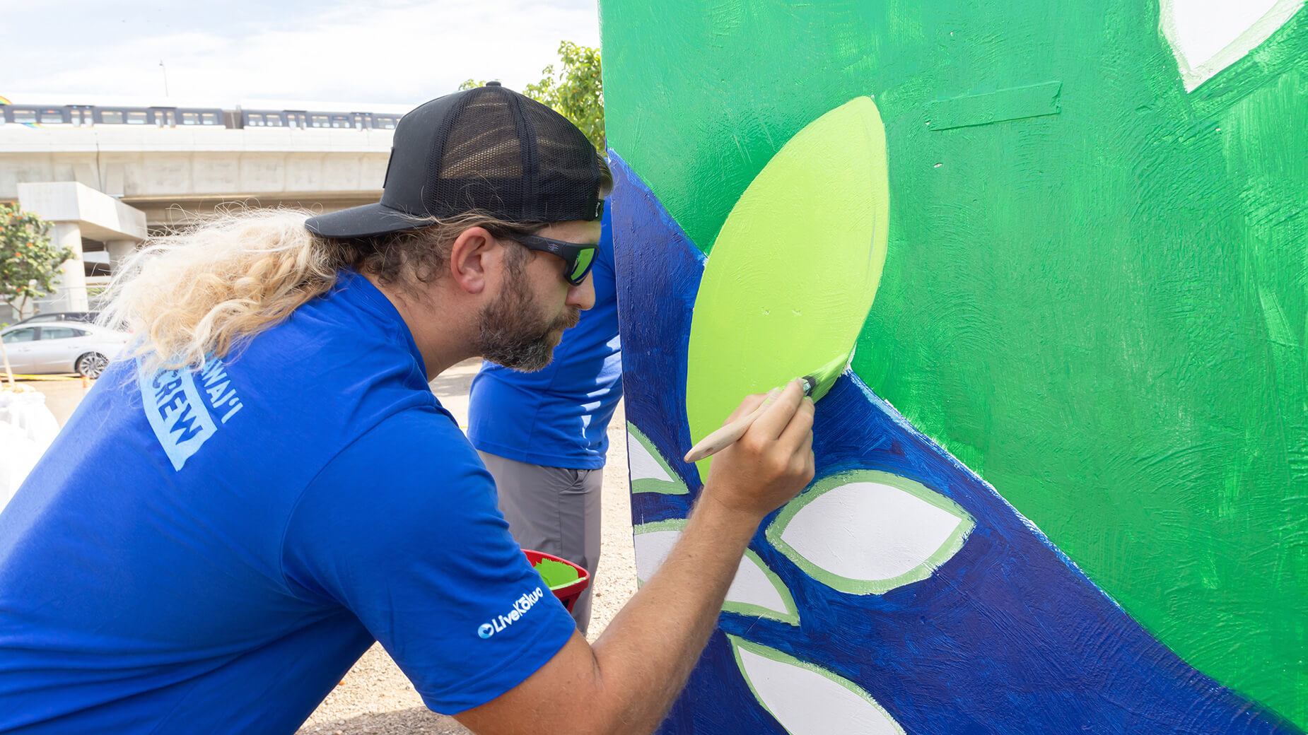 Community Service Day employee painting