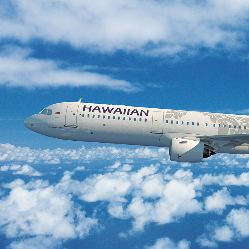 Hawaiian Airlines plane in sky
