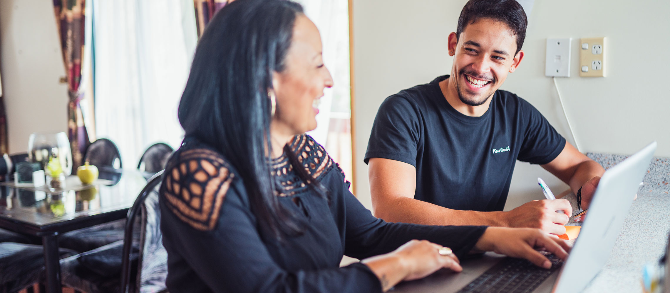 couple working on finances together