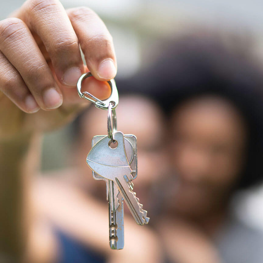 person holding keys