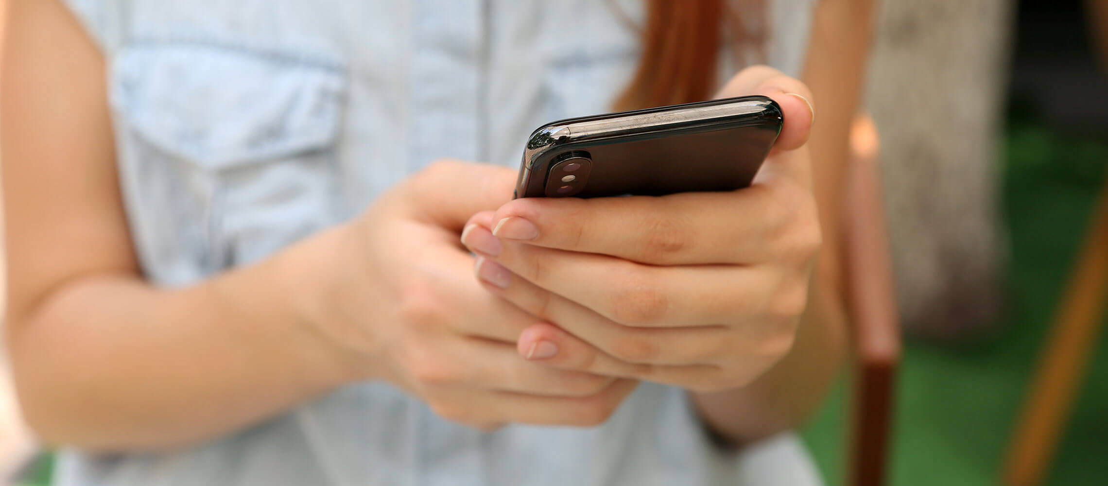 closeup of woman on smartphone