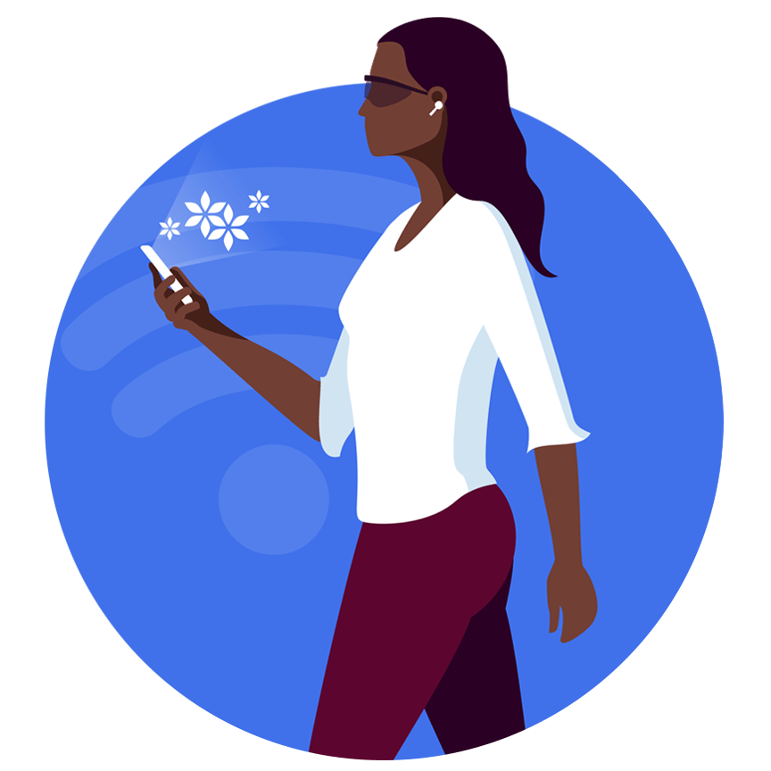 person using a smartphone illustration