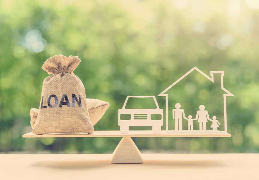 balance scale for managing debt