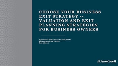<p>Choose your Business Exit Strategy</p>