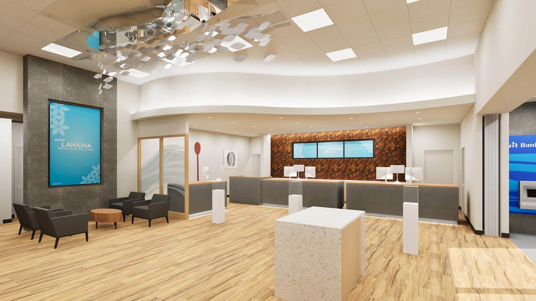 Lahaina Branch tellers and welcome screen rendering
