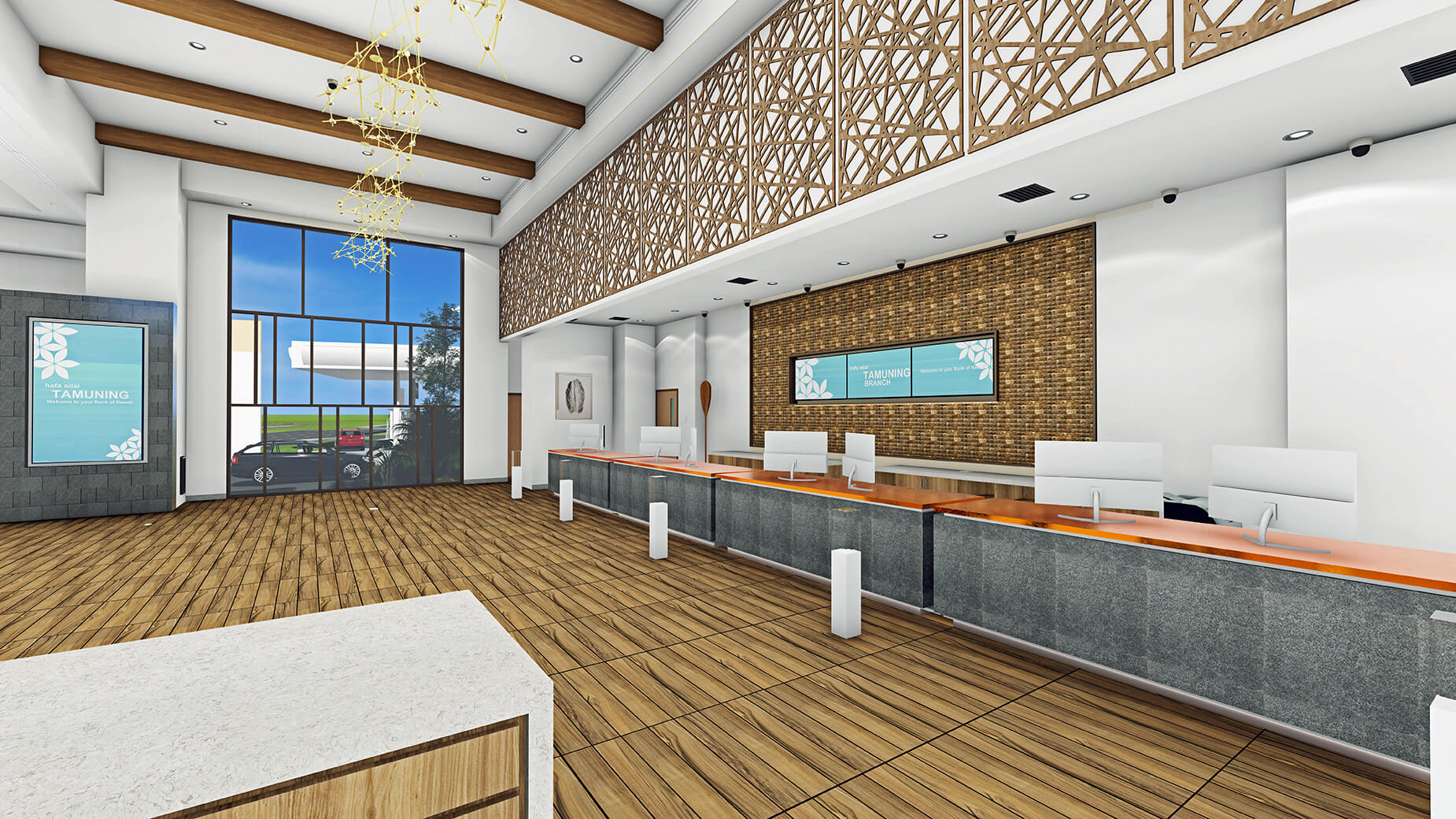 Tamuning Branch Interior Rendering