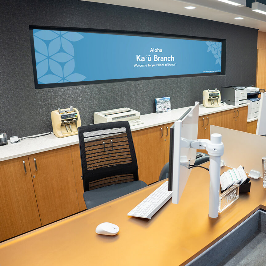 Kau Branch teller bar