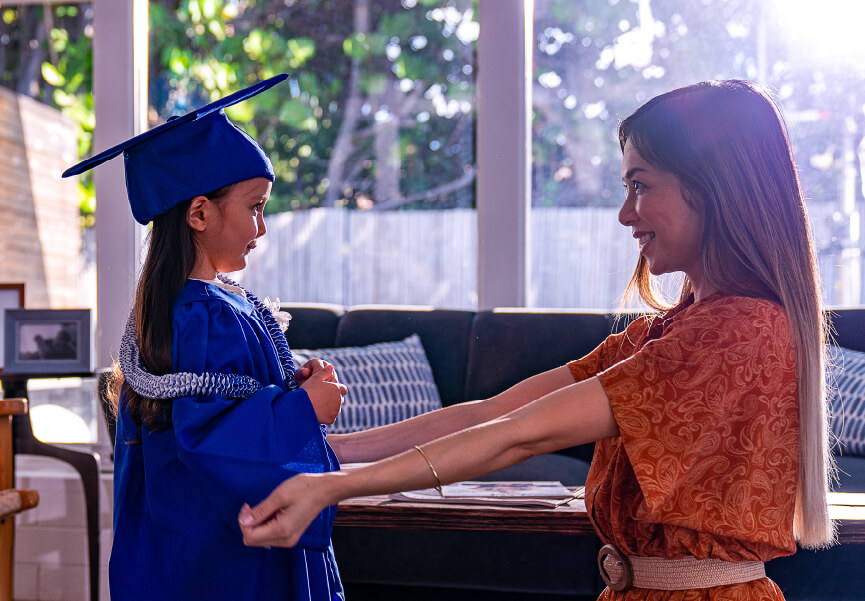 mom and child graduate