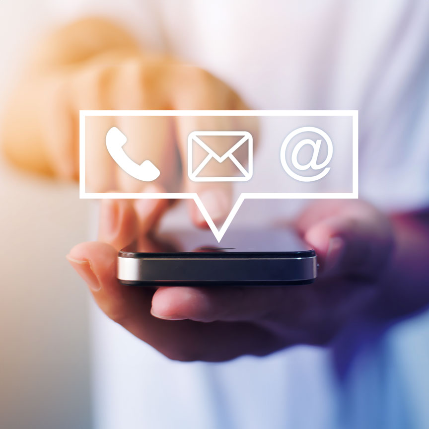 mobile phone with icons