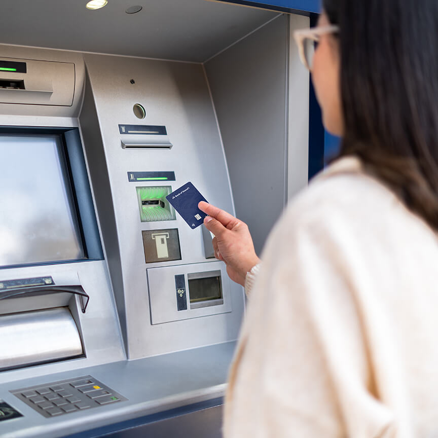 woman using an ATM