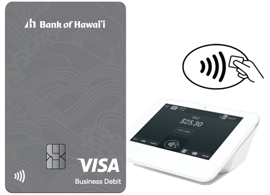 Contactless card with reader and symbol