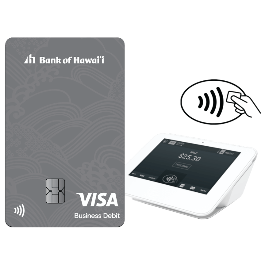 Contactless card with reader and symbol