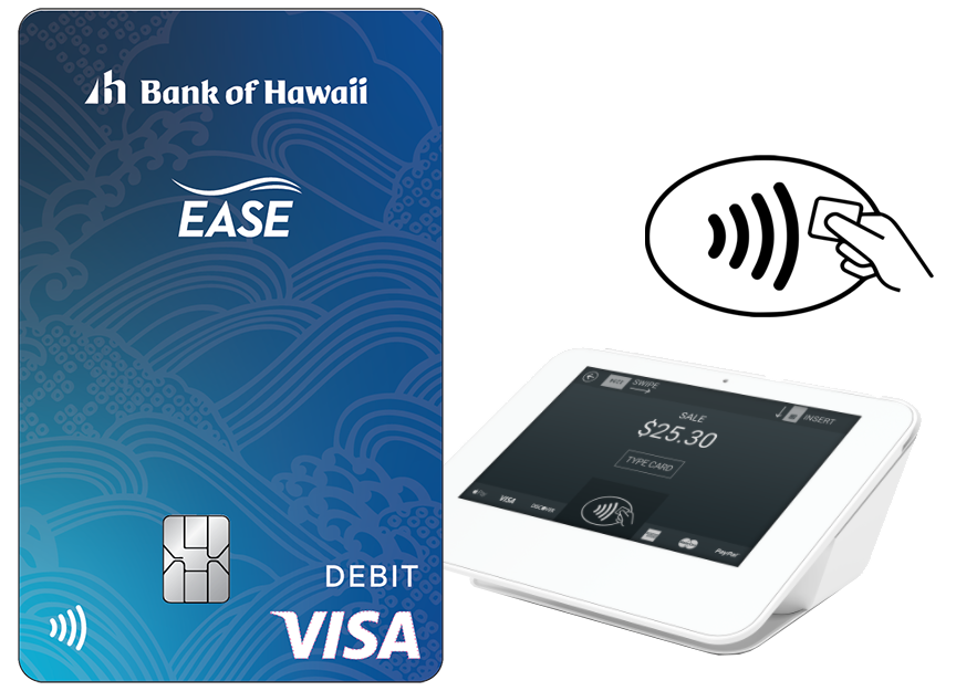 Contactless card with reader and symbol
